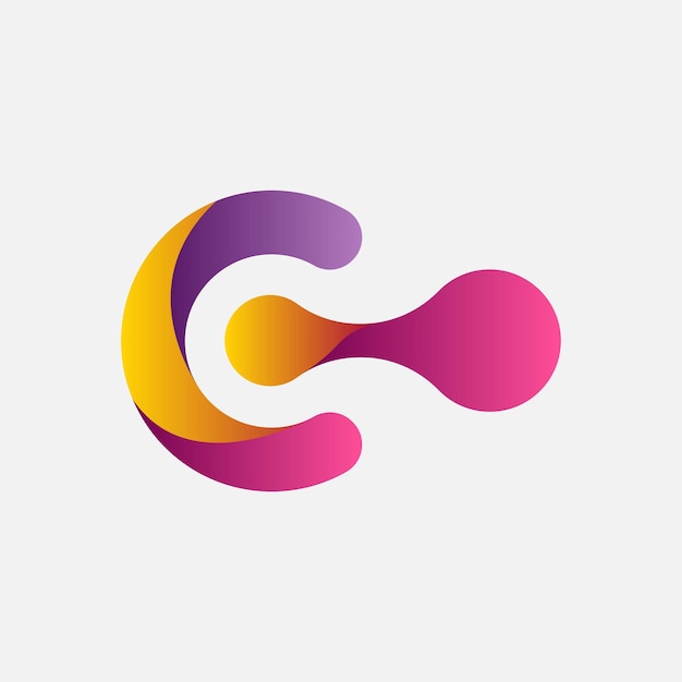 Logotipo creativo de letra C con color degradado