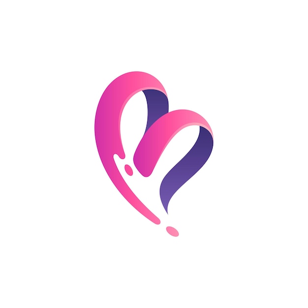 Logotipo creativo de la letra M del corazón