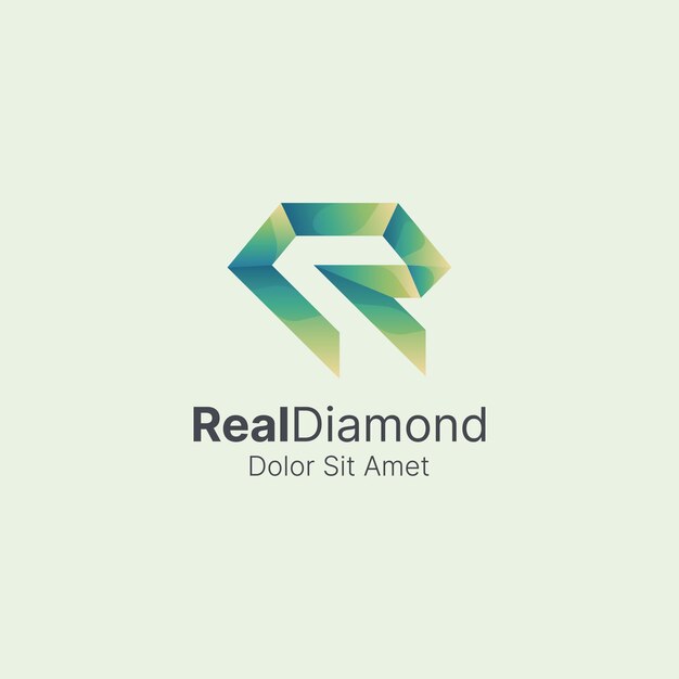 Logotipo creativo de la letra r del diamante