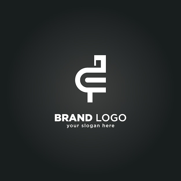 Logotipo creativo de las letras D y F con fondo negro