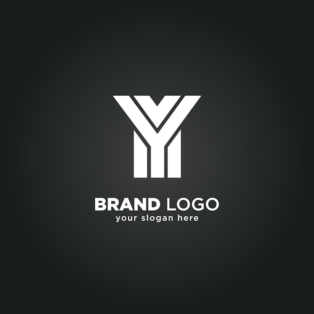 Logotipo creativo de las letras M y Y con fondo negro