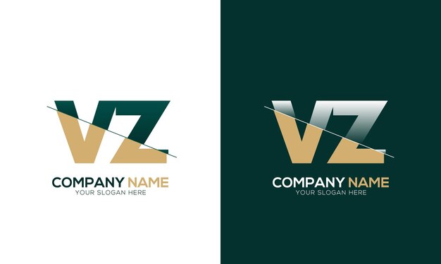 Logotipo creativo de letras VZ o ZV con concepto floral de belleza de vector premium