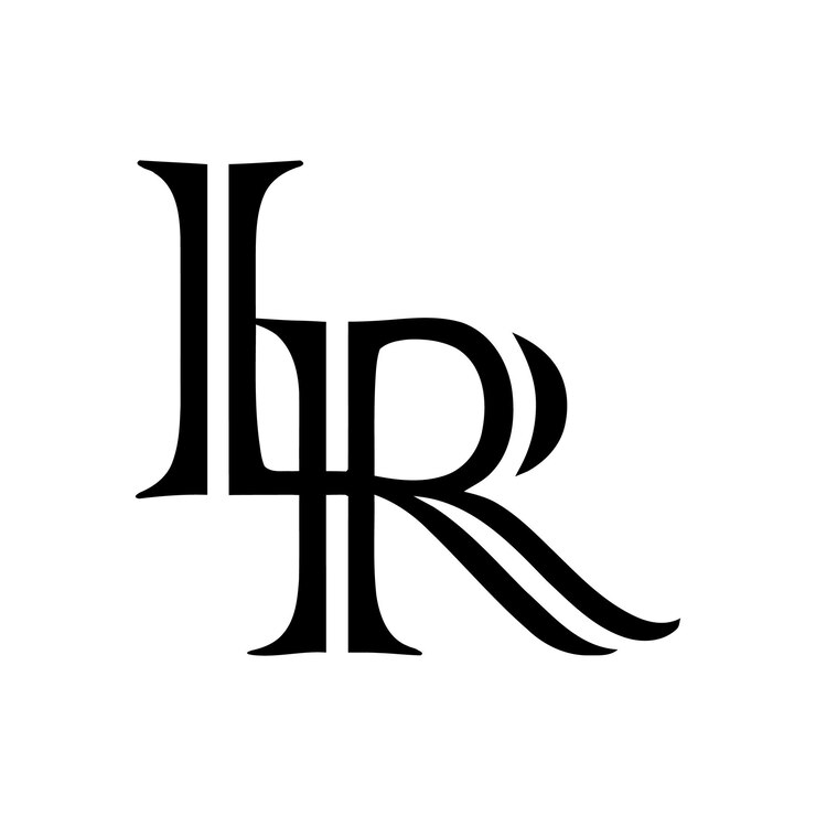 Vector logotipo creativo de lujo lr