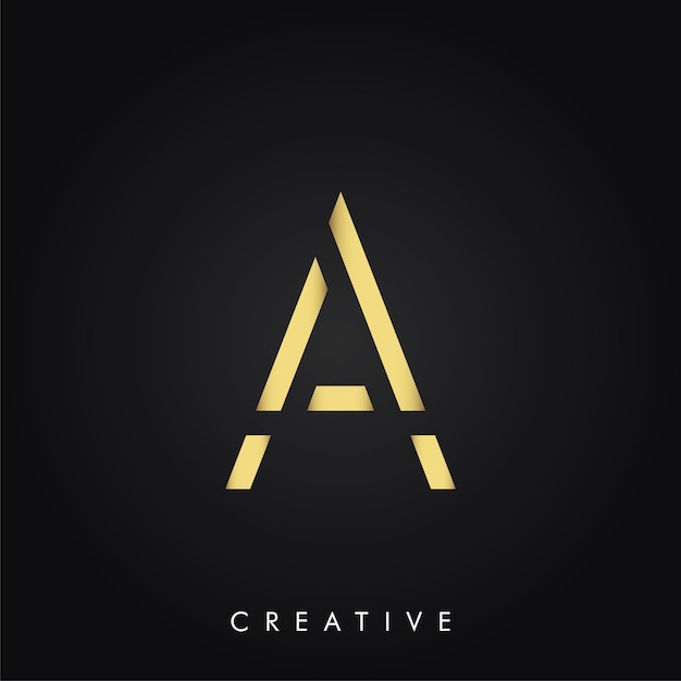 Un logotipo creativo mínimo de última generación en color oro diseño de logotipo de lujo diseño de logotipo de última generación de vector premium