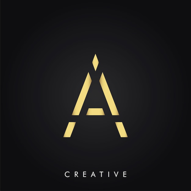 Un logotipo creativo mínimo de última generación en color oro diseño de logotipo de lujo diseño de logotipo de última generación de vector premium