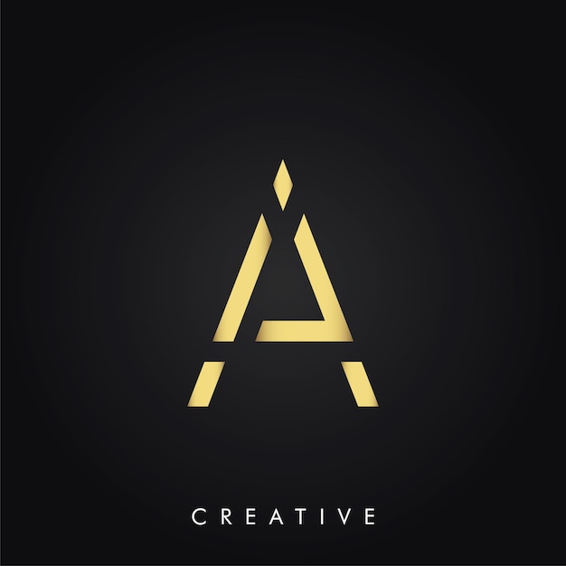 Un logotipo creativo mínimo de última generación en color oro diseño de logotipo de lujo diseño de logotipo de última generación de vector premium