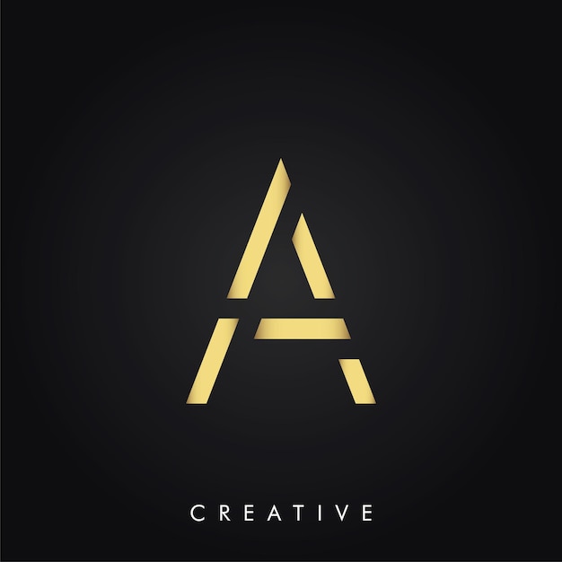 Un logotipo creativo mínimo de última generación en color oro diseño de logotipo de lujo diseño de logotipo de última generación de vector premium
