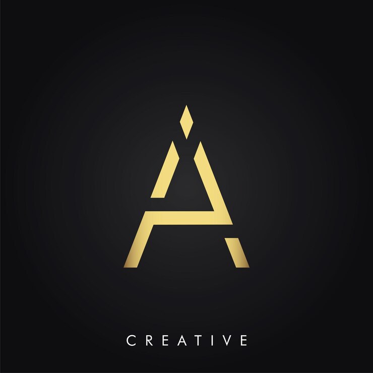 Un logotipo creativo mínimo de última generación en color oro diseño de logotipo de lujo diseño de logotipo de última generación de vector premium