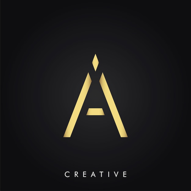 Un logotipo creativo mínimo de última generación en color oro diseño de logotipo de lujo diseño de logotipo de última generación de vector premium