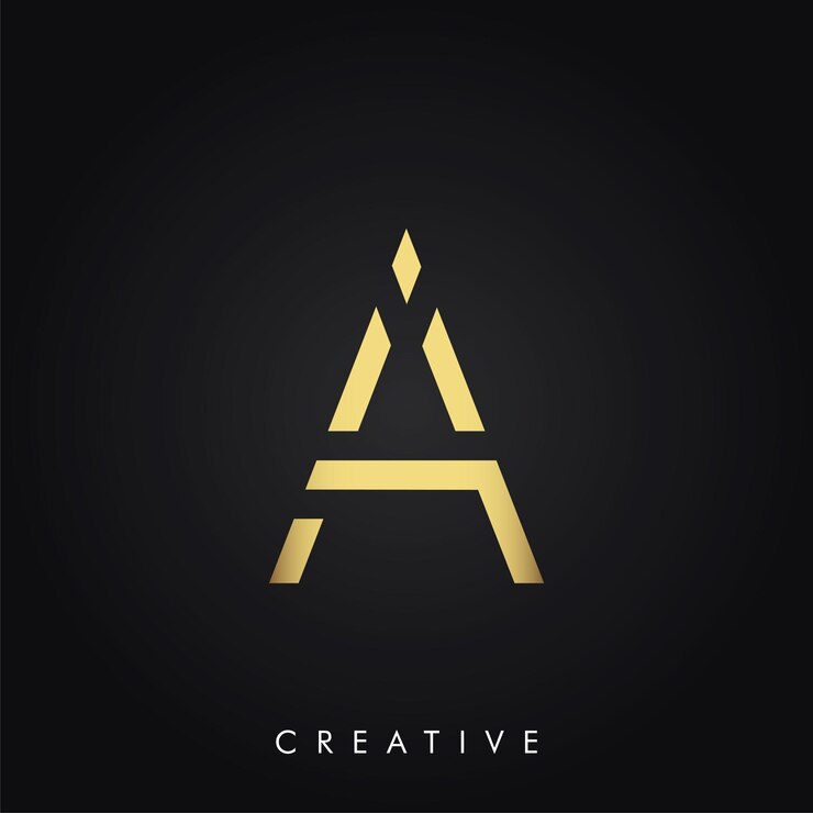 Un logotipo creativo mínimo de última generación en color oro diseño de logotipo de lujo diseño de logotipo de última generación de vector premium