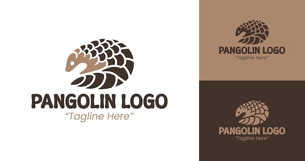 Logotipo creativo de Pangolin para negocios basados en la naturaleza y soluciones ambientales