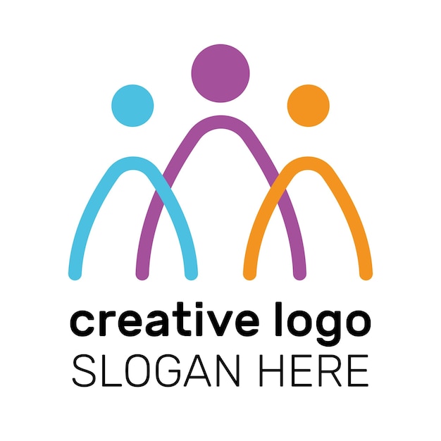 logotipo creativo para un pueblo creativo con las palabras