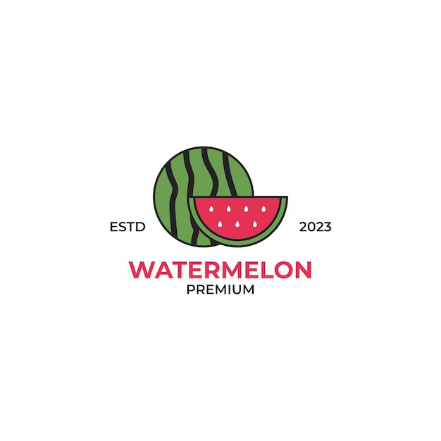 Logotipo creativo de sandía bueno para la ilustración de vector de diseño de producto de fruta orgánica fresca
