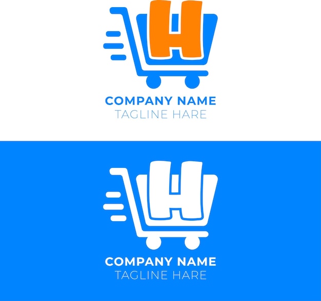 logotipo creativo para supermercado con inicial H