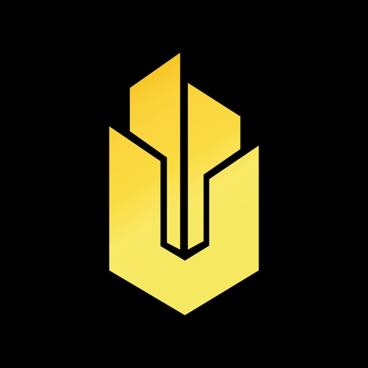 Vector logotipo creativo utilizando gradientes y formas