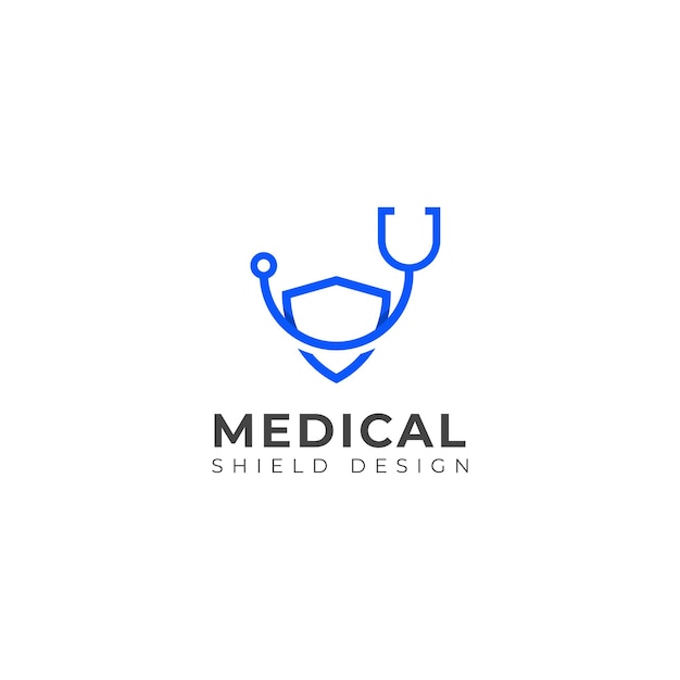 Logotipo creativo del vector del escudo médico