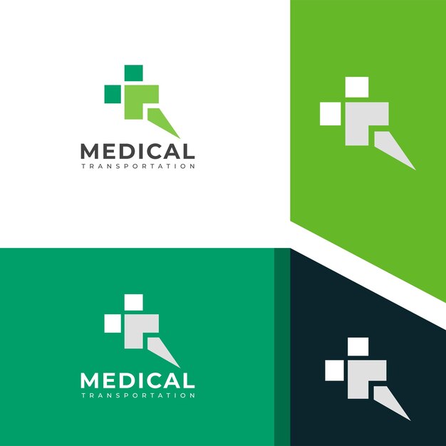 Logotipo creativo del vector de transporte médico