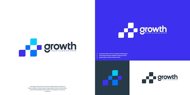 El logotipo de crecimiento de la economía digital monitorea el movimiento de la plantilla de diseño vectorial del gráfico financiero