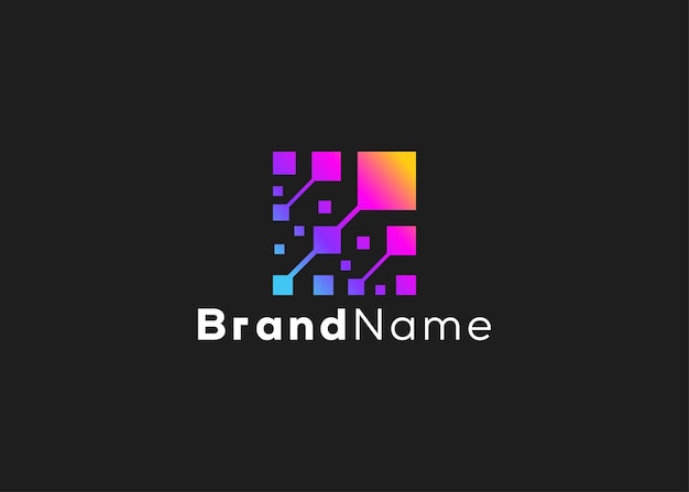 Logotipo de crecimiento tecnológico minimalista Negocio de estilo moderno Logotipo de desarrollo tecnológico futurista Tecnología de flecha hacia arriba