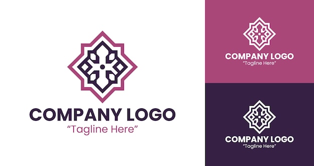 Logotipo de la cresta púrpura para el negocio premium y la identidad de la marca real