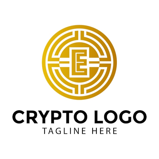 Logotipo criptográfico de la letra E, logotipo empresarial criptográfico de la letra E