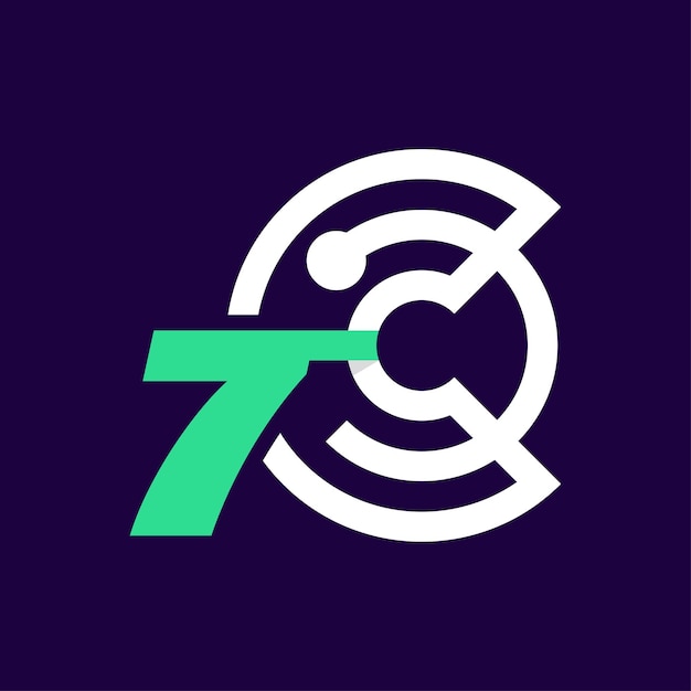 Logotipo criptográfico numérico 7