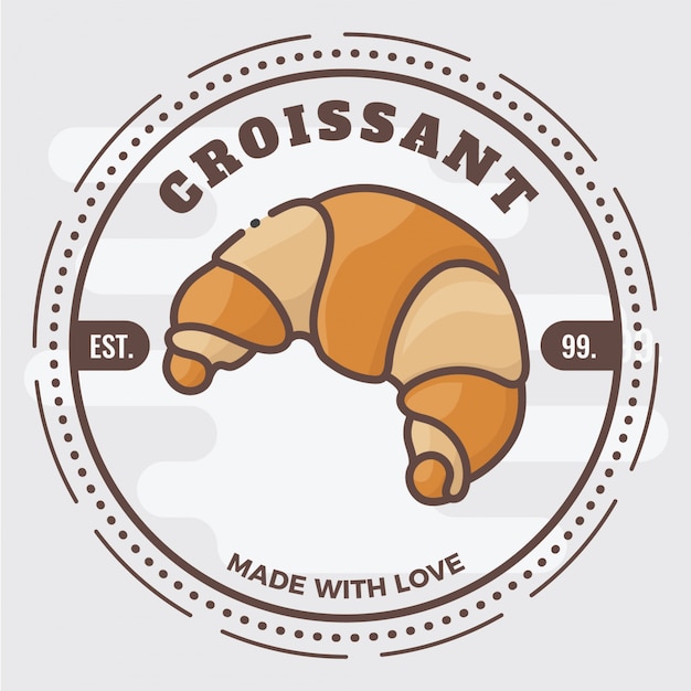 Vector logotipo de croissant badge