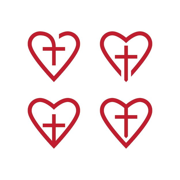 Logotipo de cruz y amor