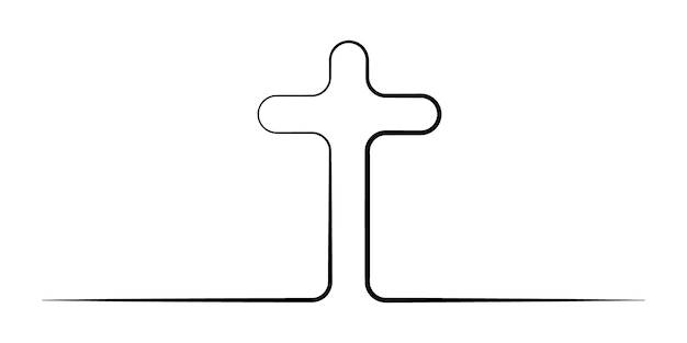 Vector el logotipo de la cruz negra cristiana y el diseño del icono para el viernes santo