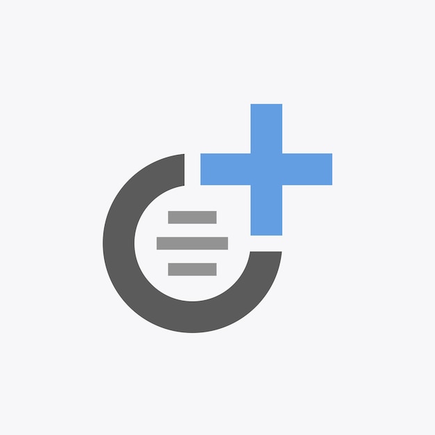 Logotipo cruzado médico combinado con símbolo de chat. Logotipo juvenil pero aún elegante y simple.