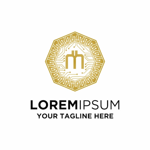 Logotipo de CryptoCurrency de letra inicial M