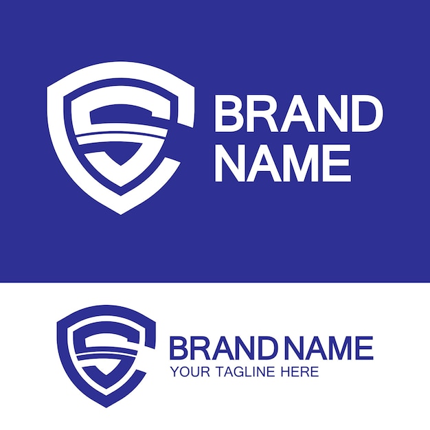 El logotipo CS o SC La letra creativa El monograma CS o SC El logotipo La forma del escudo