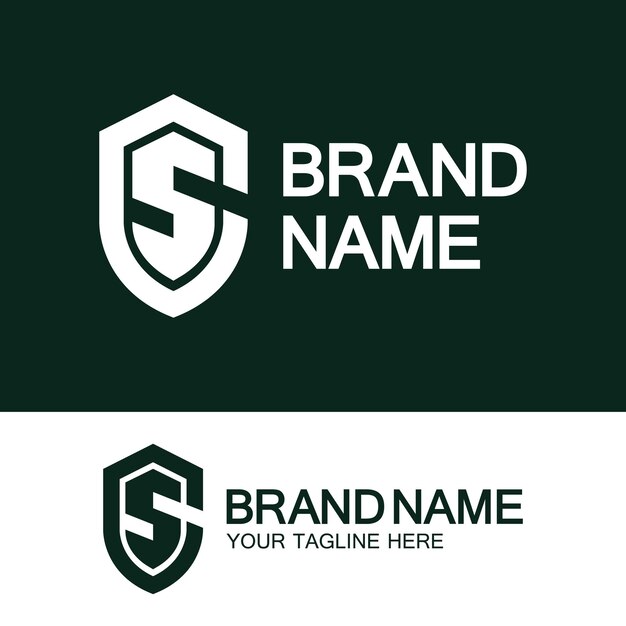 El logotipo CS o SC La letra creativa El monograma CS o SC El logotipo La forma del escudo
