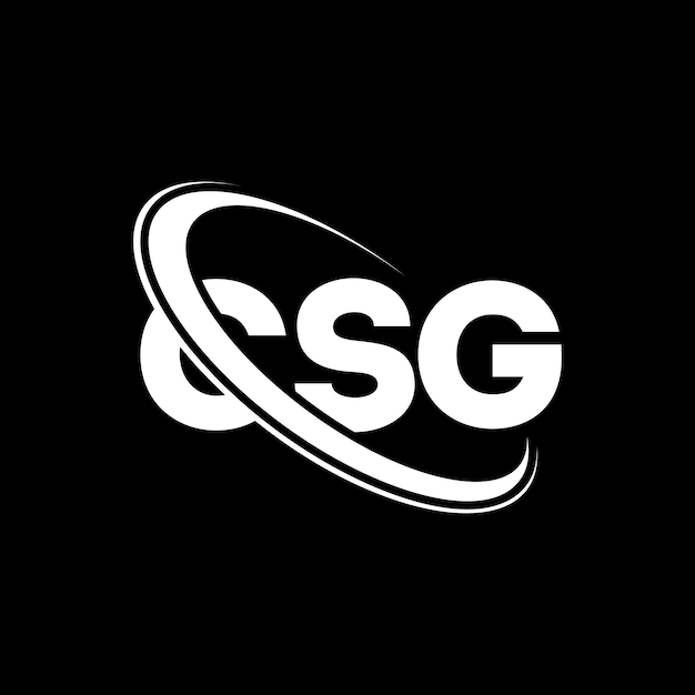 Logotipo de CSG: Diseño del logotipo de la letra CSG: Iniciales del logotipo CSG vinculado con círculo y monograma en mayúsculas Logotipo CSG: Tipografía para negocios tecnológicos y marca inmobiliaria