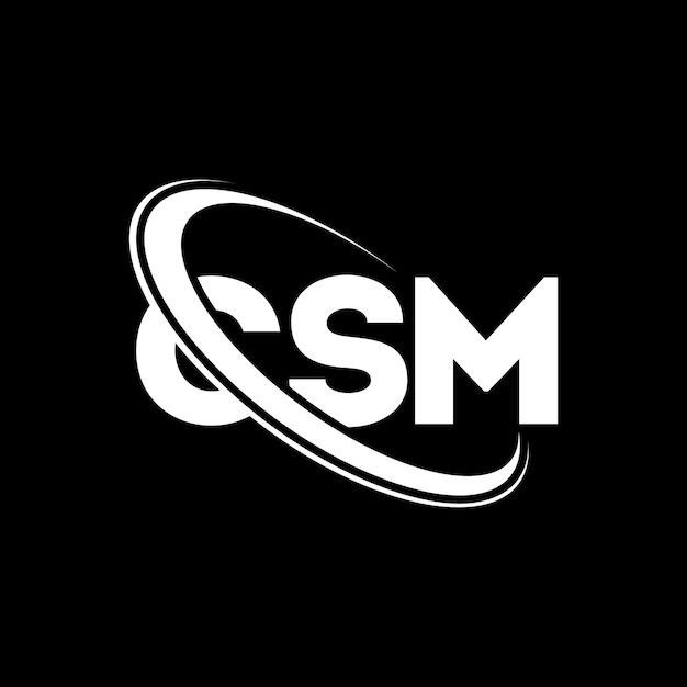 El logotipo de CSM, la letra CSM, el diseño del logotipo de la carta CSM, las iniciales del logotipo CSM, vinculado con un círculo y un monograma en mayúsculas, la tipografía CSM para el negocio tecnológico y la marca inmobiliaria.