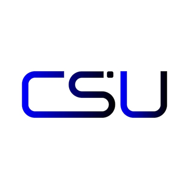 El logotipo de CSU iniciales diseño de identidad de marca gradiente azul moderno sencillo limpio mínima marca de letra