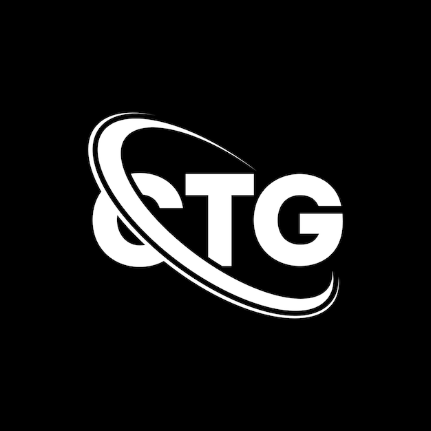 El logotipo CTG, la letra CTG, el diseño del logotipo de la carta CTG, las iniciales CTG, vinculado con un círculo y un monograma en mayúscula, el logotipo CATG, la tipografía CTG para el negocio tecnológico y la marca inmobiliaria.
