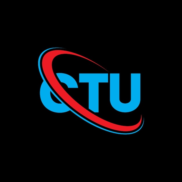 El logotipo de ctu, la letra ctu, el diseño del logotipo de la carta ctu, las iniciales del logotipo ctu vinculadas con un círculo y un monograma en mayúscula, el logotipo ct u, la tipografía para el negocio tecnológico y la marca inmobiliaria.