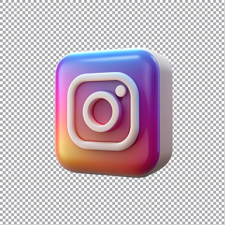 Vector el logotipo cuadrado 3d de instagram aislado en un fondo transparente