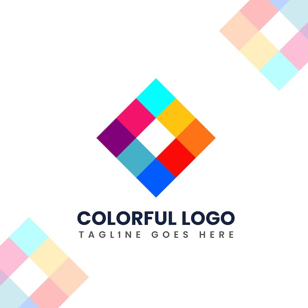 Logotipo cuadrado creativo stock vector logotipo colorido logotipo de geometría