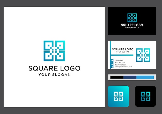 Logotipo cuadrado e icono de tarjeta de visita
