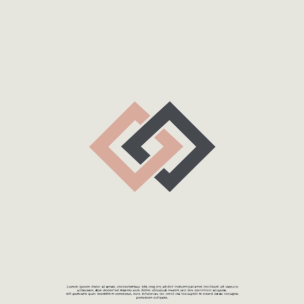 El logotipo del cuadrado geométrico entrelazado
