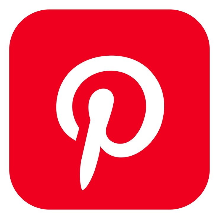 Vector logotipo cuadrado de pinterest aislado sobre fondo blanco