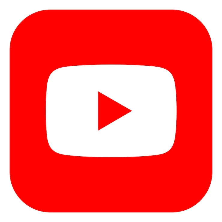 Vector logotipo cuadrado de youtube aislado sobre fondo blanco