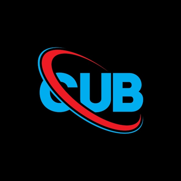 El logotipo CUB, la letra CUB, el diseño del logotipo de la carta CUB, las iniciales CUB, vinculado con un círculo y un monograma en mayúscula, el logotipo CUV, la tipografía para el negocio tecnológico y la marca inmobiliaria.