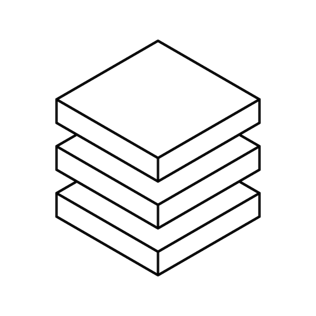 Logotipo del cubo diseño vectorial geométrico logotipo de caja monocromática de la compañía emblema tecnológico de moda en estilo de línea isométrica