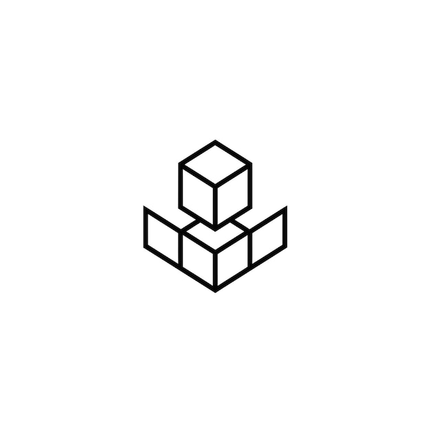 El logotipo del cubo geométrico