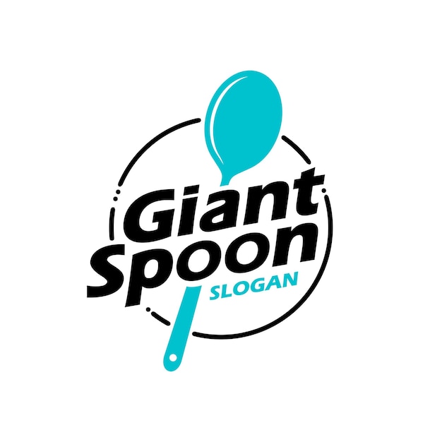 Logotipo de cuchara y plantilla vectorial