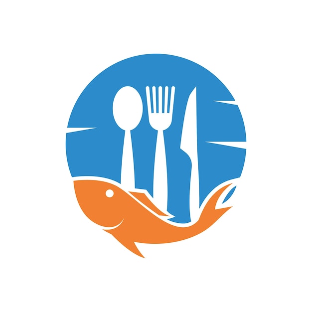 Logotipo de cuchara y tenedor de mariscos