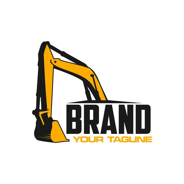 Logotipo de cucharón de excavadora